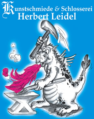 Leidel Kunstschlosserei - Logo Drachenb